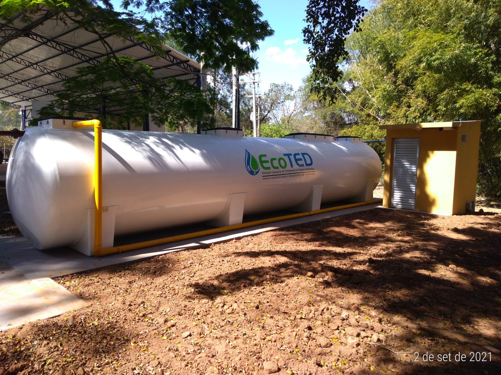 ECOCASA ECOTED compact effluent treatment plant installed on site