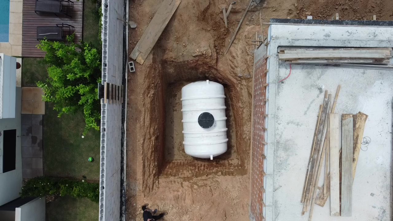 Reservatório Smart Rain enterrado em instalação