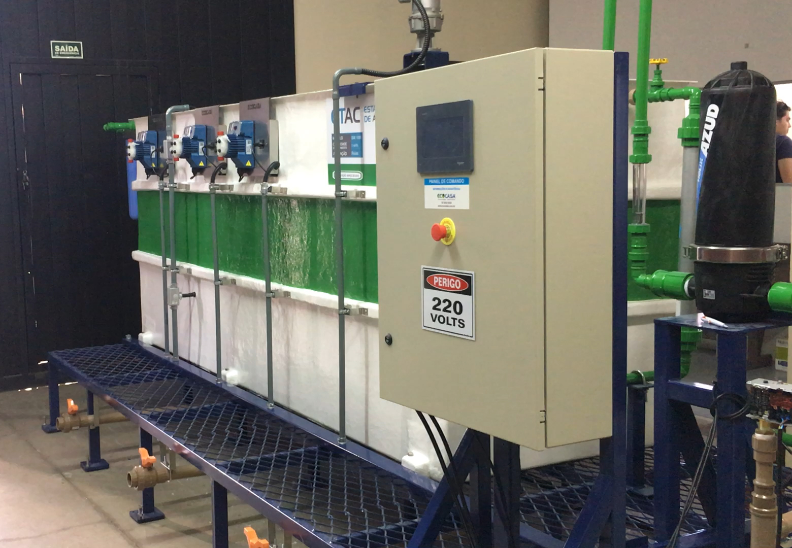 ECOCASA OASIS greywater treatment and reuse plant (GWTP), with control panel and dosing pumps